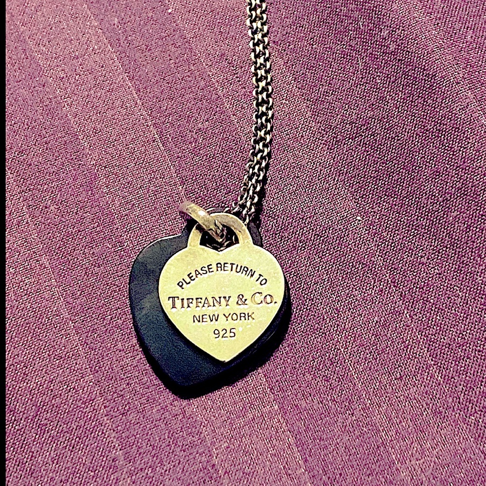❤️ VINTAGE. TIFFANY&CO. BLACK ONYX and SILVER DOUBLE 🖤 Necklace.  16” ❤️❤️